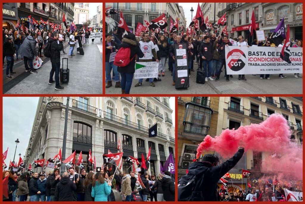La manifestación recorrió las principales grandes superficies del entorno de la Puerta del Sol y la Calle Preciados. 